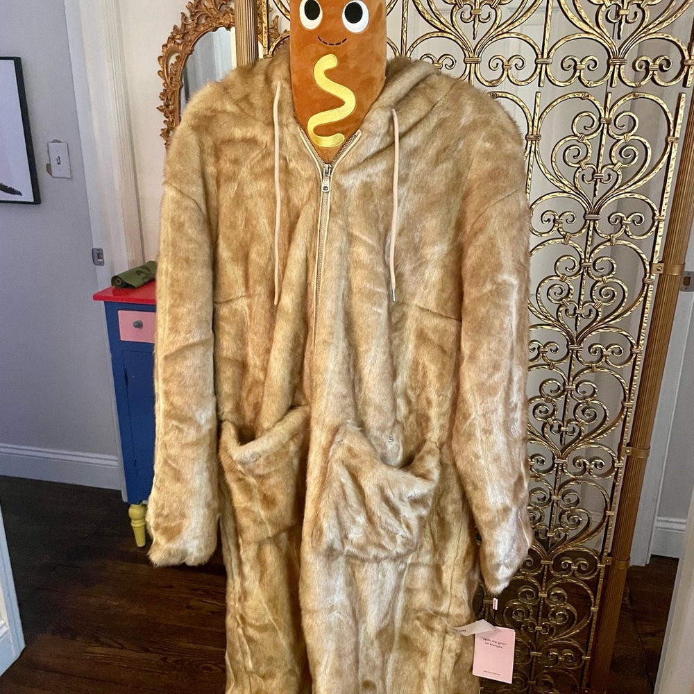 Corn dog faux mink hoodie coat from Alec Les Filles, XL